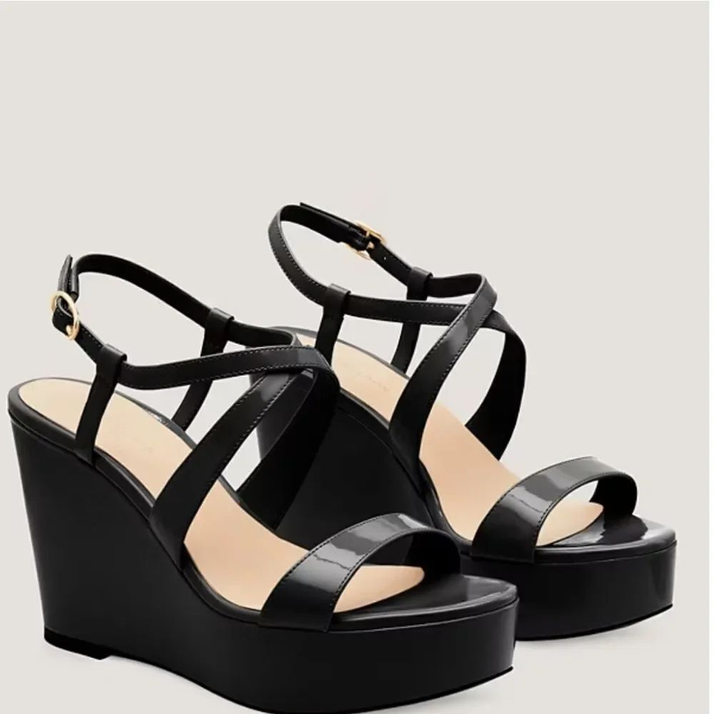 BRAND NEW STUART WEITZMAN WOMEN'S NATURAL AVE 75 WEDGE SANDAL
